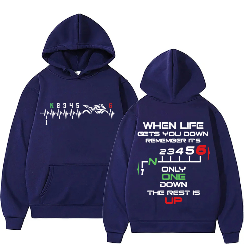 Motorcycle Gear Hoodie - New 1N23456 Motorcycle Gear Biker Heartbeat