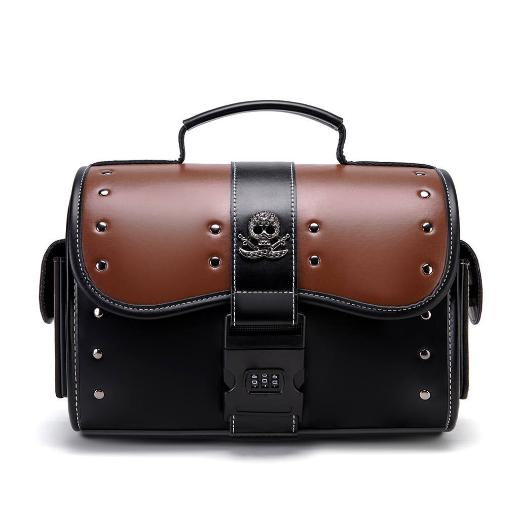 Motorcycle Gear Vintage - Vintage Skull Motorcycle Side Bag Rivet