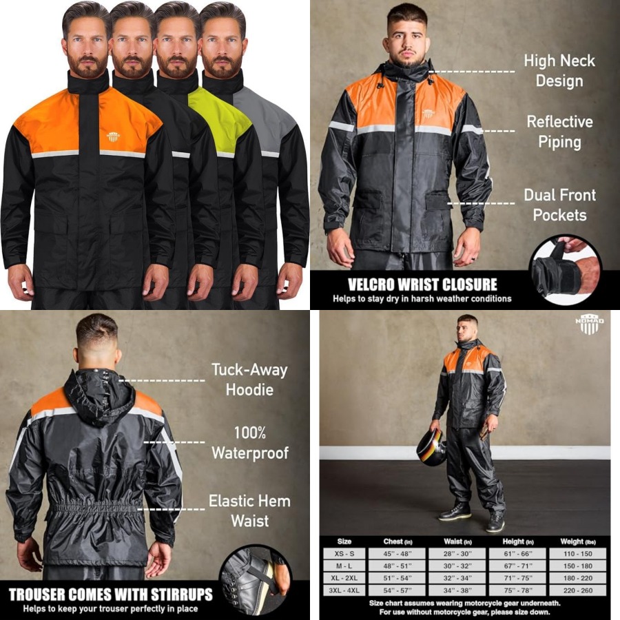 Waterproof Motorcycle Rain Sui - đánh giá và giá Motorcycle Gear Hoodie