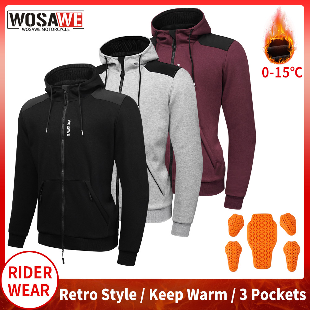 WOSAWE Motorcycle Hoodie Jacke - đánh giá và giá Motorcycle Gear Hoodie